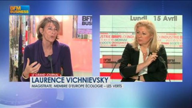 Laurence Vichnievsky, membre d'Europe écologie - Les verts dans Le Grand Journal - 15 avril 4/4