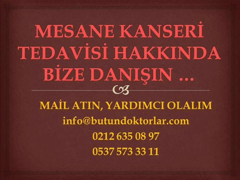 Mesane Kanseri Belirtileri,Mesane Kanseri Tedavisi,Mesane Kanseri Evreleri,