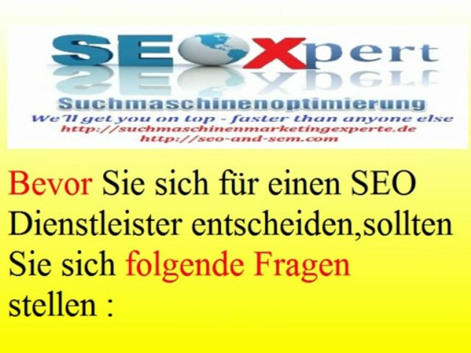 SEO Beratung: Fragen an den Anbieter