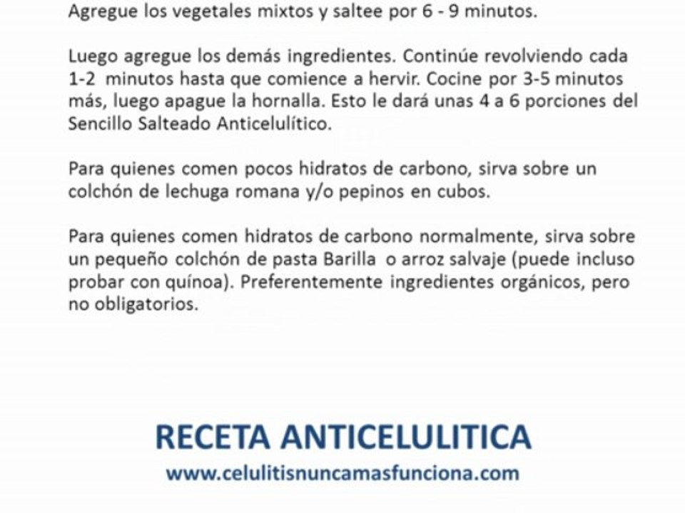 Dieta Anticelulitis