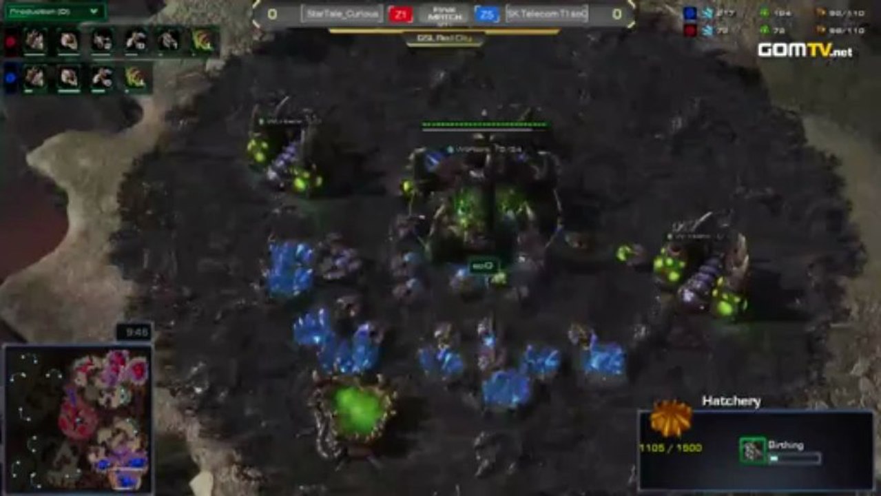 2013 GSL S2 CodeS Ro32 StarTale_Curious[Z] vs SKtelecon_Soo[Z] Set1 [Final Match]