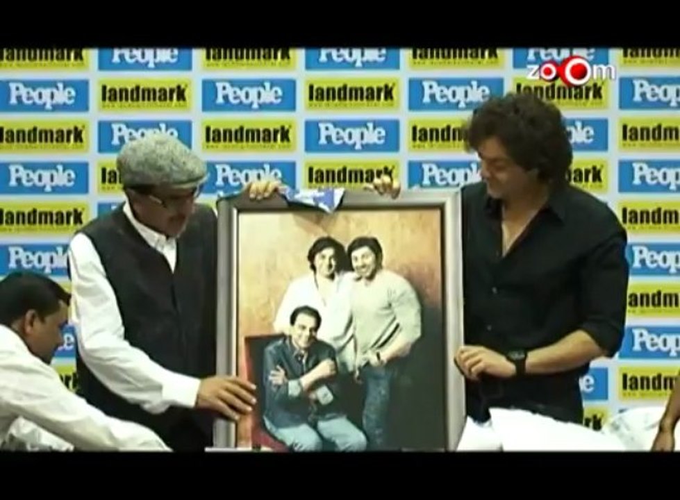 Dharmendra and Bobby Deol at a magazine launch