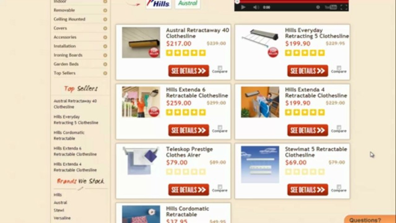 Video on Extendable Clothes Lines