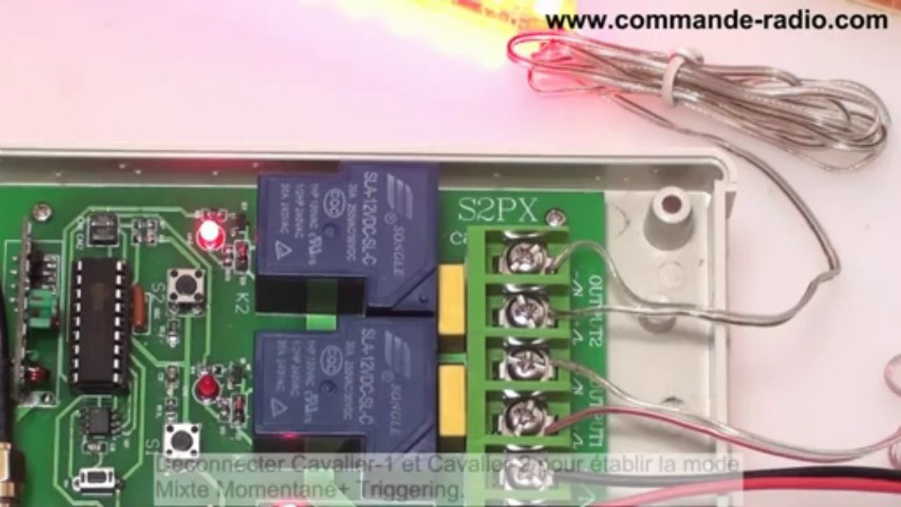 Kit Commande Radio Sortie Sur Relais CC 12V Haute Puissance Grande Portée 2000M 4Modes 2 Canaux