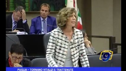 Puglia | Tornano vitalizi e trattenute