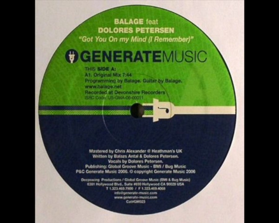 Balage feat Dolores Petersen - Got You On My Mind (I Remember) (Deepswing's Jazzy Affair Mix)