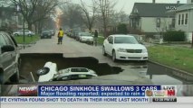 Sinkhole Swallows 3 Cars On Chicago's South Side, 1 Person Injured