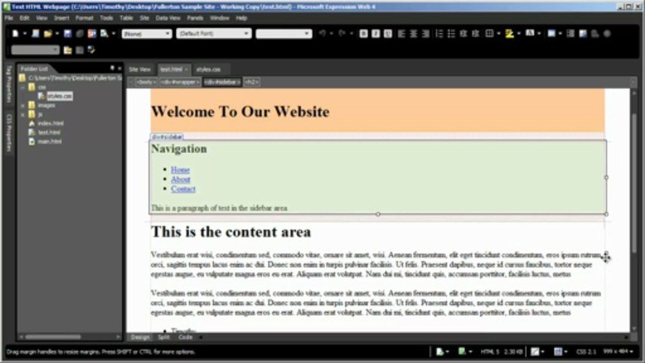 Expression Web Tutorial – Video 13