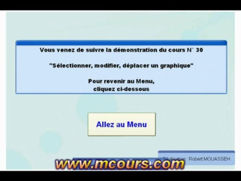 Tutoriel EXCEL 2003: Cours N°30 Déplacer et modifier la taille du graphique