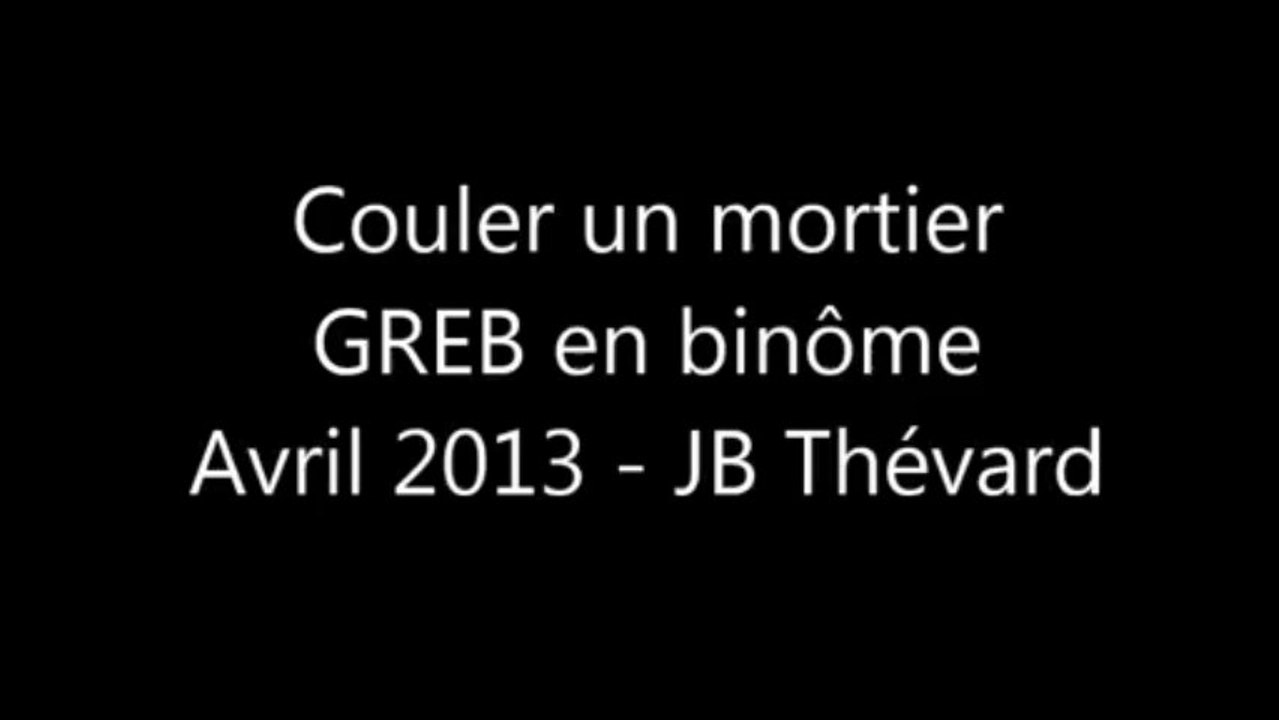 Couler un mortier GREB avec une plaque plastique
