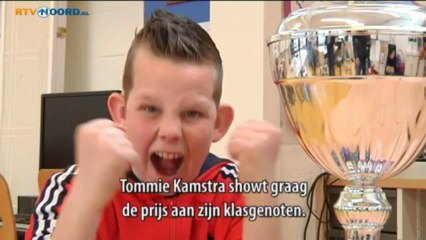 Dove Tommie Kamstra trots op zege in voorleeswedstrijd - RTV Noord