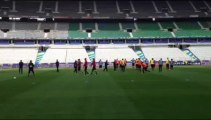 Coupe de la Ligue : l'entraînement des Rennais au stade de France