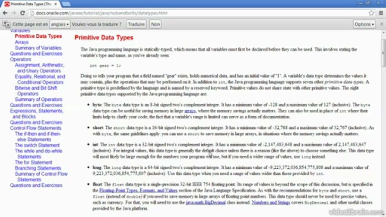 2.1 Variable de type primitif et opérateur