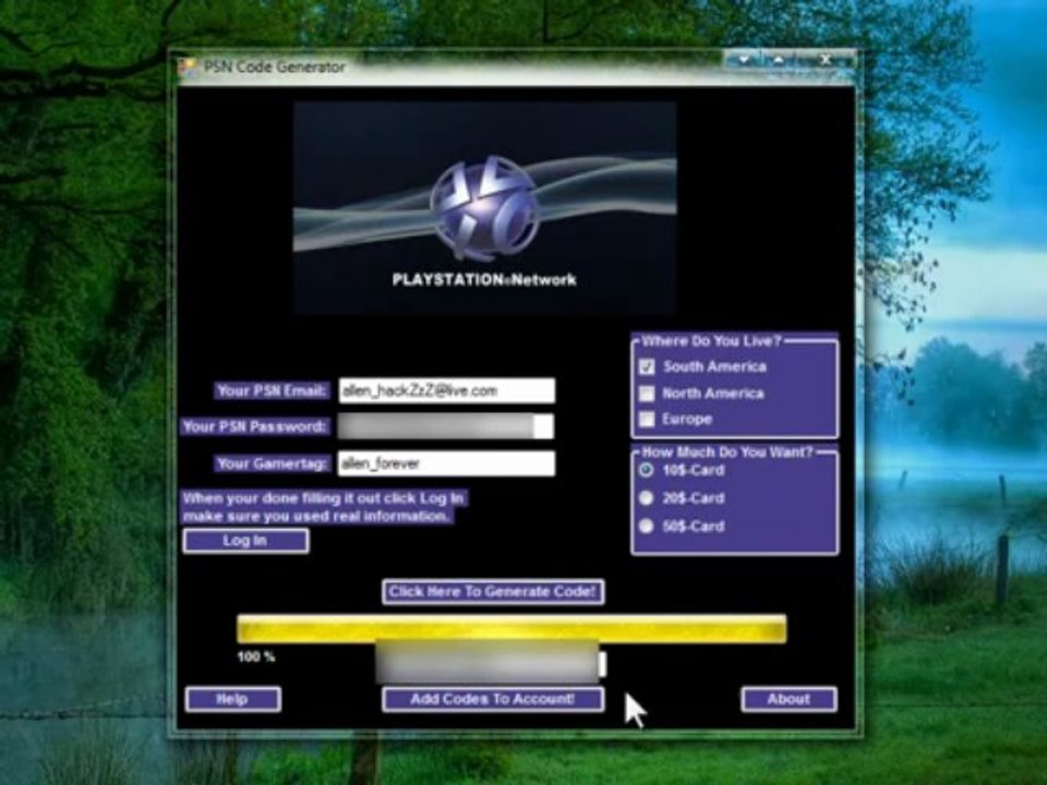 Generador de  codigos psn Nuevo