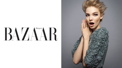 Sasha Luss in Ruffles by Benjamin Kanarek for Harper's BAZAAR