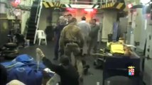 Canale di Sicilia - Marina Militare - Nave Vega porta in salvo 87 naufraghi (18.04.13)