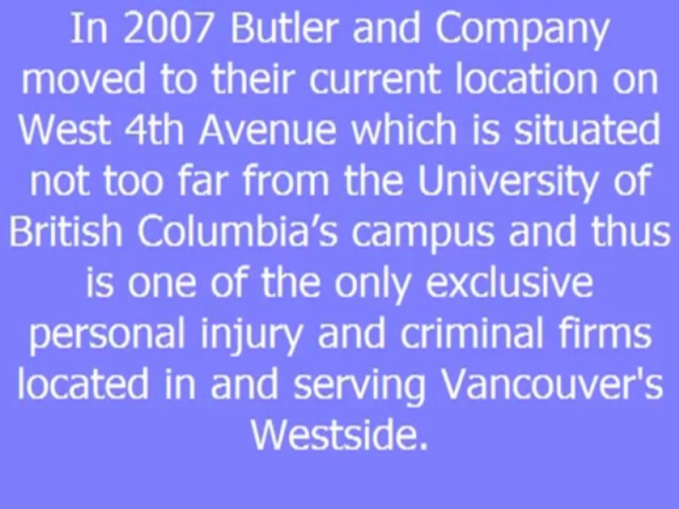 Vancouver Personal Injury Lawyer |604-318-3838|Butler & Company