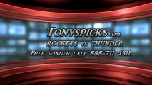 Oklahoma City Thunder versus Houston Rockets Pick Prediction NBA Playoffs Game 1 Lines Odds Preview 4-21-2013