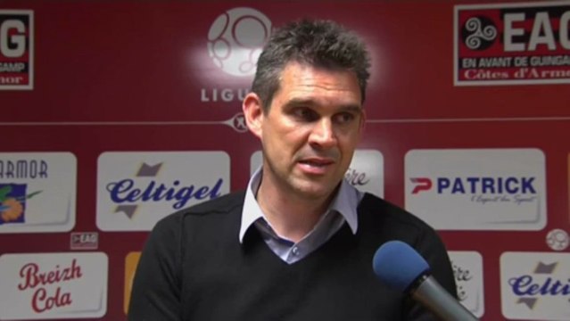 Conférence de presse EA Guingamp - Le Mans FC : Jocelyn GOURVENNEC (EAG) - Denis ZANKO (LEMANS) - saison 2012/2013