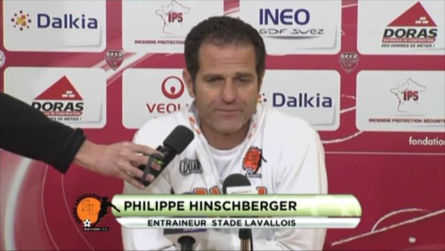 Conférence de presse Dijon FCO - Stade Lavallois : Olivier DALL'OGLIO (DFCO) - Philippe HINSCHBERGER (LAVAL) - saison 2012/2013
