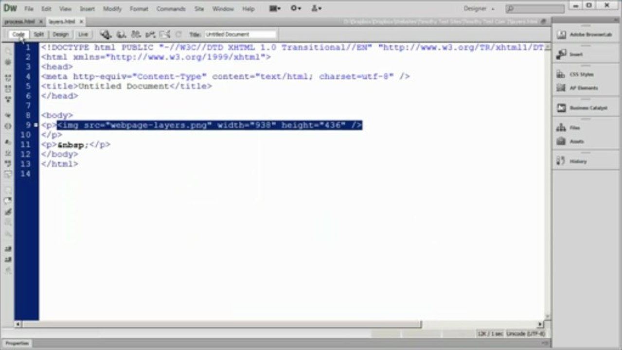 Dreamweaver CS6 Tutorial – Video 02