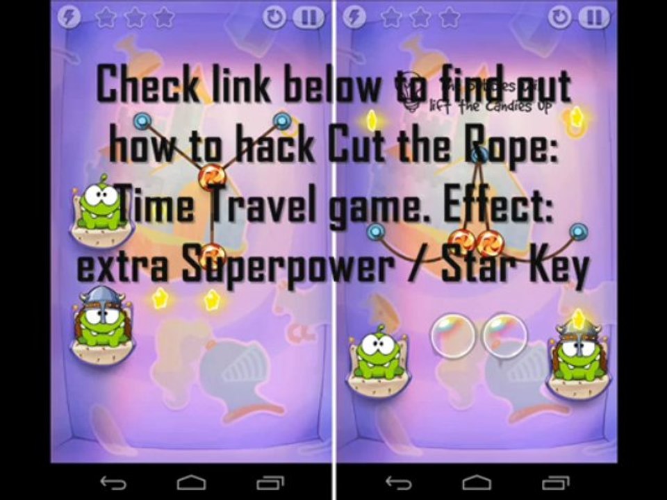 Cut the Rope Time Travel Cheat (superpower hack, iOS, Android)