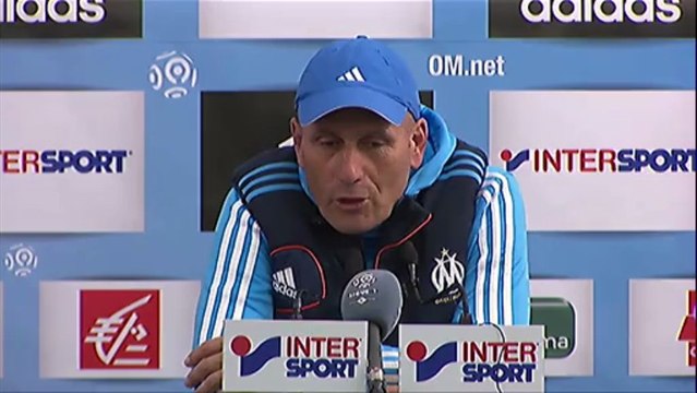 Conférence de presse Olympique de Marseille - Stade Brestois 29 : Elie BAUP (OM) - (SB29) - saison 2012/2013