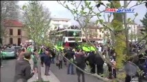 Coupe de la Ligue / Les Stéphanois défilent en bus à Saint-Etienne - 21/04