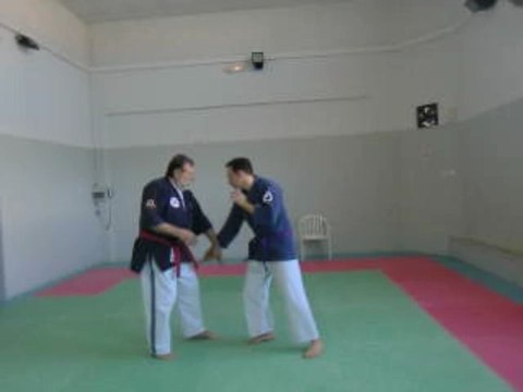 Défense contre attaque au couteau lors d'un stage de Kyusho-Jitsu par Jean-Paul Bindel