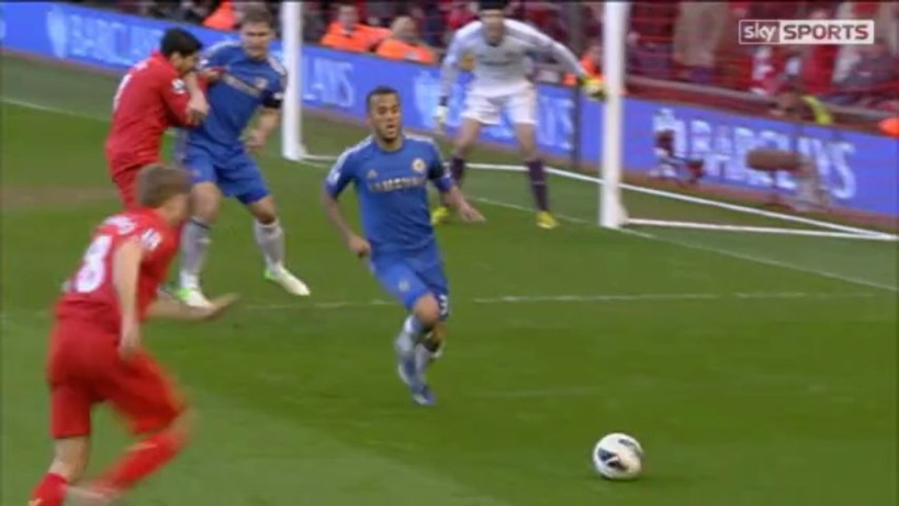 Luis Suarez biting Branislav Ivanovic Liverpool v Chelsea 21/4/13