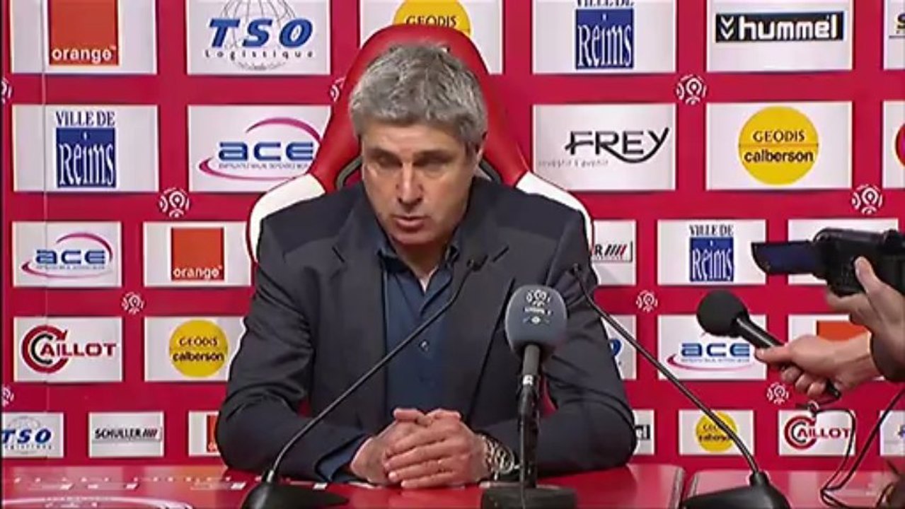 Conférence de presse Stade de Reims - Valenciennes FC : Hubert FOURNIER (SdR) - Daniel  SANCHEZ (VAFC) - saison 2012/2013