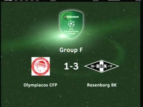 2005 (September 13) Olympiakos (Greece) 1-Rosenborg (Norway) 3 (Champions League)