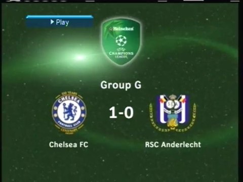 2005 (September 13) Chelsea (England) 1-Anderlecht (Belgium) 0 (Champions League)