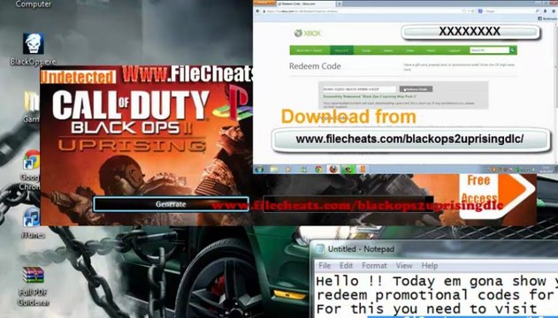 Black ops 2 Uprising DLC Redeem Codes Download - Xbox 360