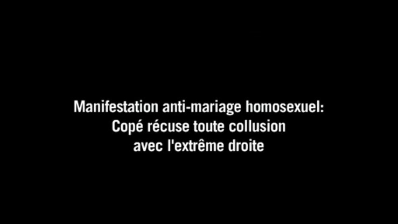 Manif anti-mariage gay: Copé rejette une collusion avec le FN