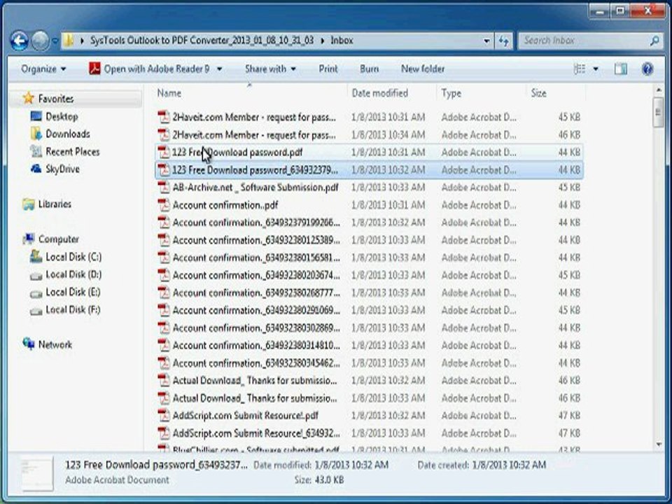 Convert & Print Outlook Emails from PST format to PDF File