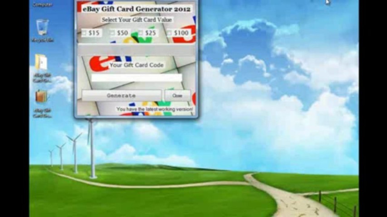 Free eBay Gift Card Generator 2013 - 100% Working - Recently Updated - 100% Free Download