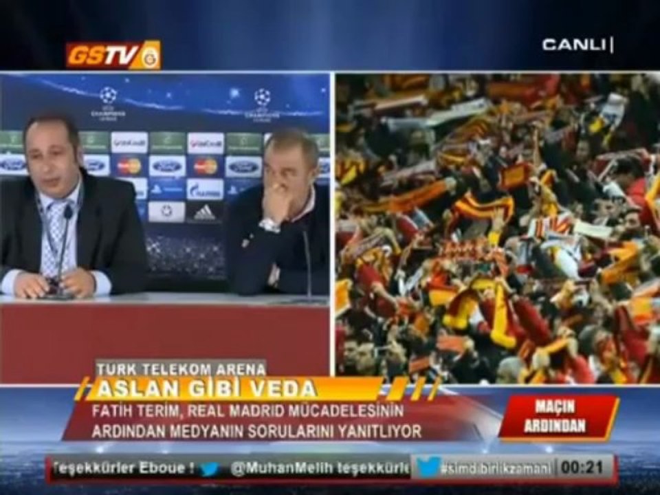 Sampiyonlar Ligi | Galatasaray 3 - 2 Real Madrid Maç sonu Fatih Terim'in basın toplantısı