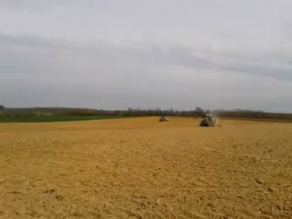préparation des semis avec un fendt 828