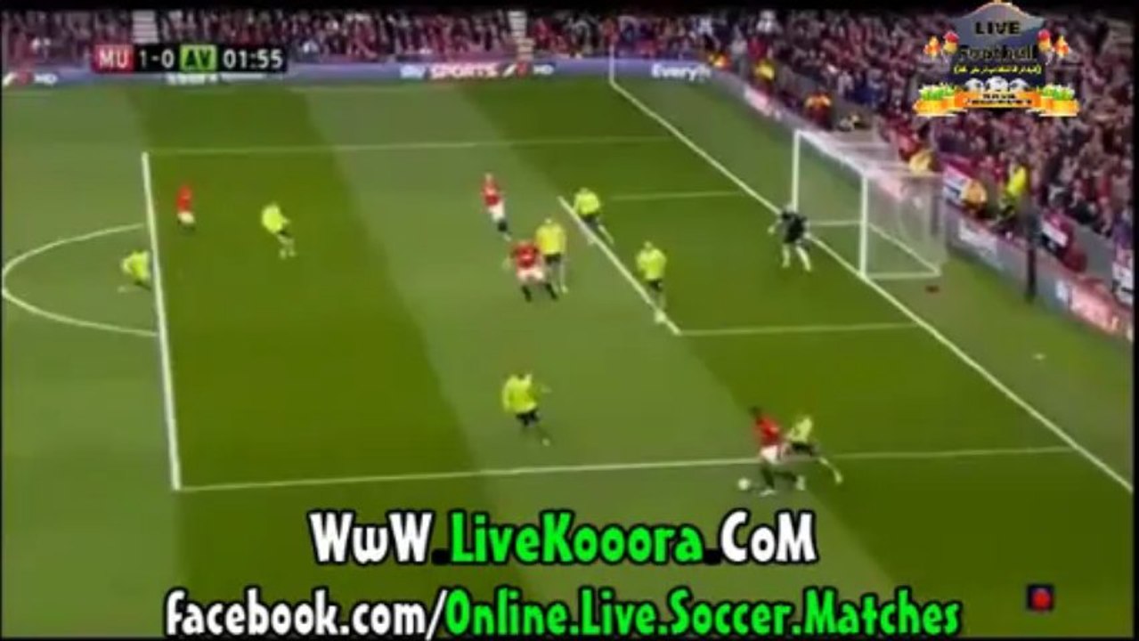 اهداف مانشستر يونايتد ضد استون فيلا 3-0 الشوط الاول