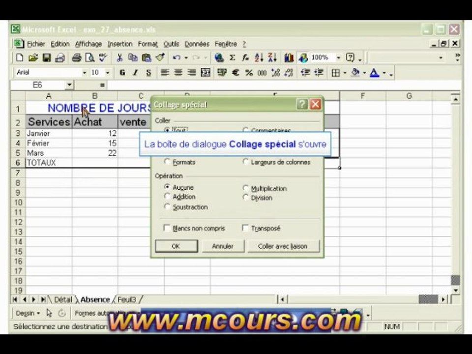 Tutoriel EXCEL 2003: Cours N°19 Effectuer une copie spéciale