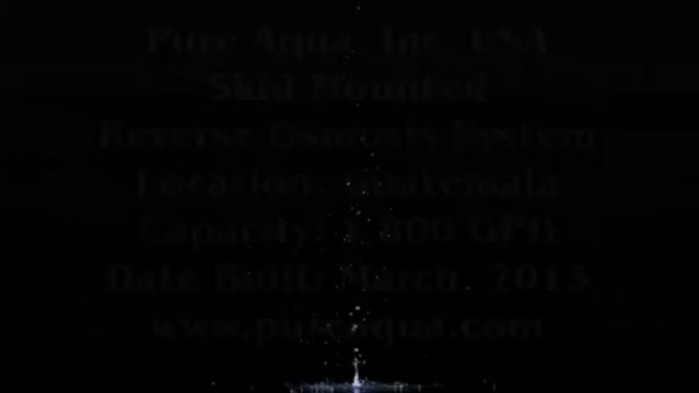 Pure Aqua| Skid Mounted Reverse Osmosis System Guatemala 1,800 GPD