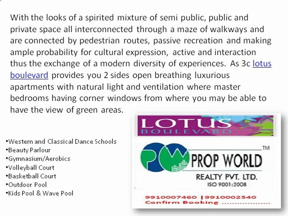 One Place In buy Lotus Boulevard sector 100 9910007460 3c Lotus Boulevard Lotus Boulevard Noida