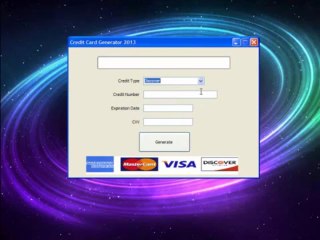 Credit Card Generator 2013 Newly updated hack