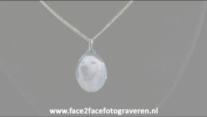 Gegraveerde foto hanger (ovaal)