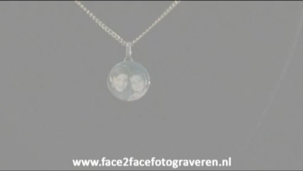 Gouden foto hanger 18k (rond)