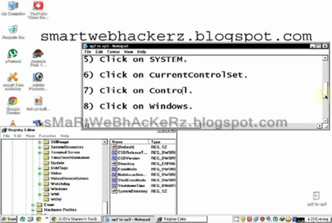 Change Windows Xp from SP2 to SP3 without any software