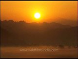 Time-lapse of sunrise at th Corbett National Park