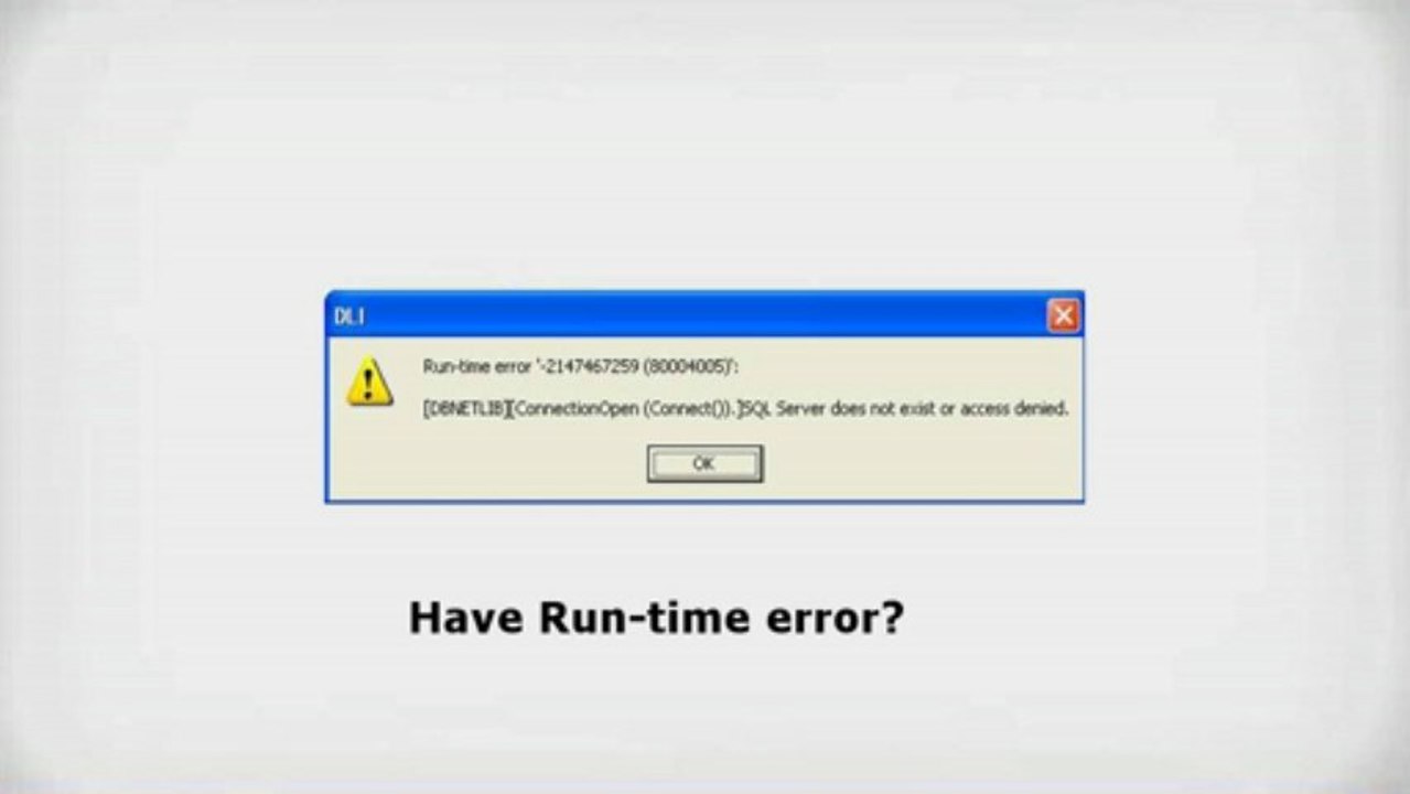 Run-time 2147467259 error - Fixed!