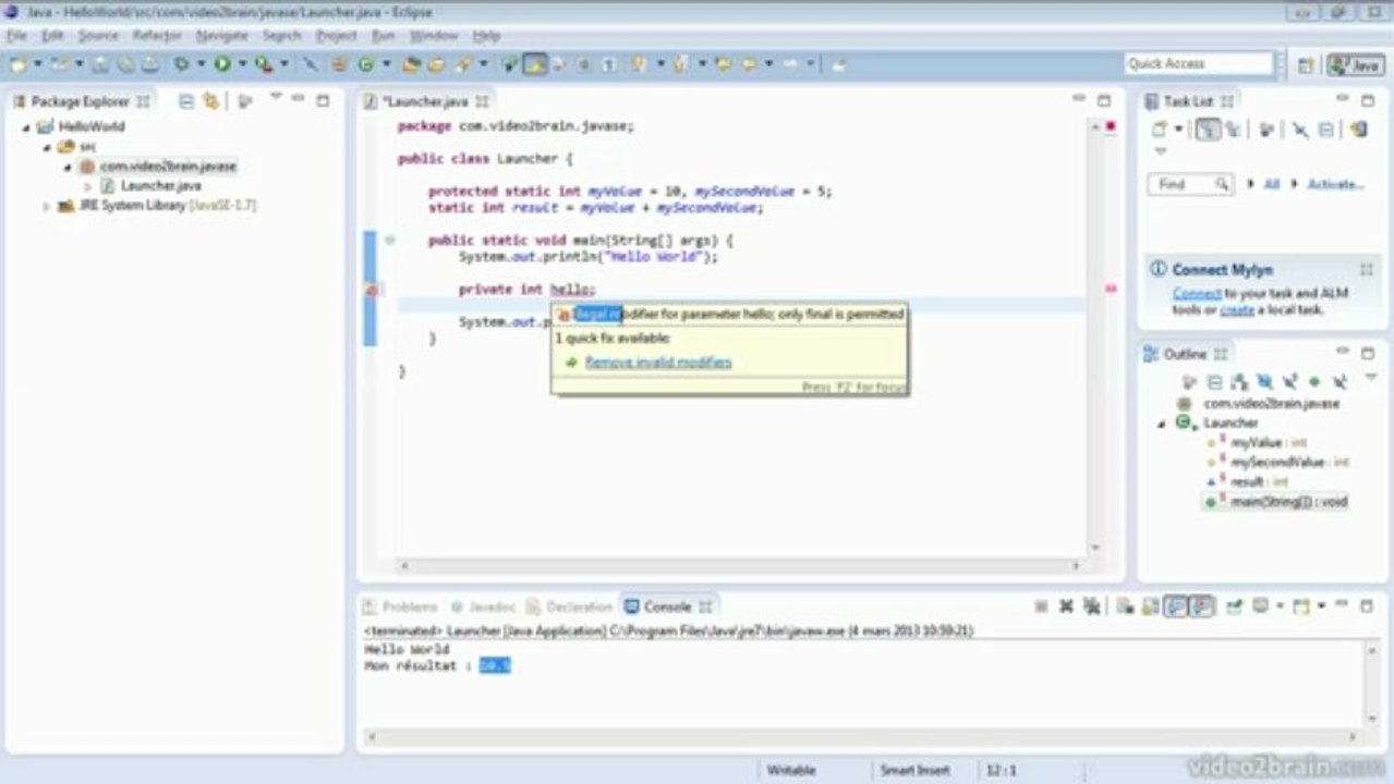 2.2 Variable de classe et modificateur d’accès